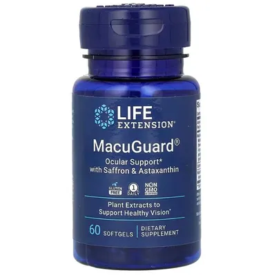 Комплекс здоров'я очей Life Extension MacuGuard Ocular Support with Astaxanthin, 60 капсул