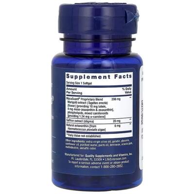 Комплекс здоровья глаз Life Extension MacuGuard Ocular Support with Astaxanthin, 60 капсул
