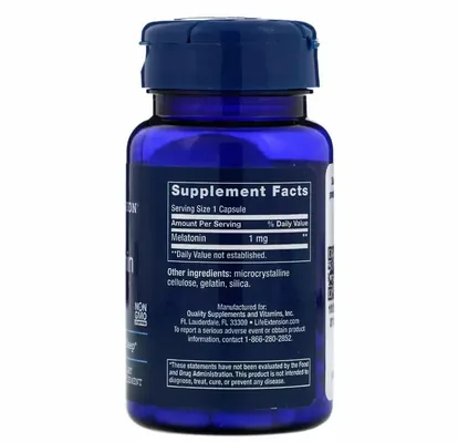 Мелатонін Life Extension Melatonin 1 мг, 60 капсул