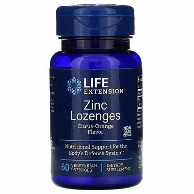 Цинк Life Extension Zinc Lozenges апельсиновый вкус, 60 леденцов