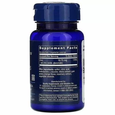 Цинк Life Extension Zinc Lozenges апельсиновий смак, 60 льодяників