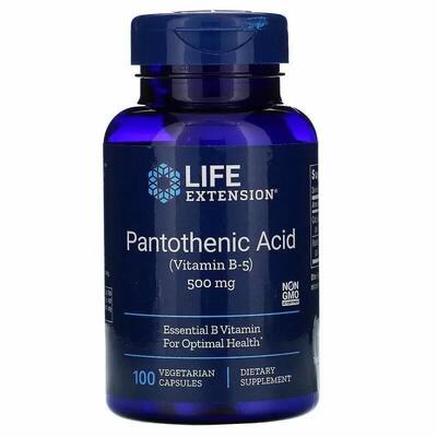 Пантотеновая кислота Life Extension Pantothenic Acid 500 мг, 100 капсул