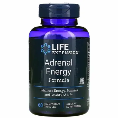 Підтримка наднирників Life Extension Adrenal Energy Formula веганські капсули №60