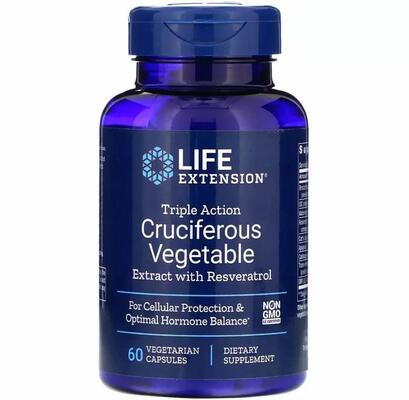 Крестоцветный овощ Life Extension Cruciferous Vegetable экстракт с ресвератролом, 60 капсул