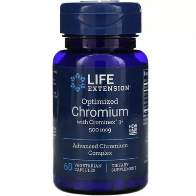 Хром Life Extension Optimized Chromium with Crominex 3+ 500 мкг, 60 капсул