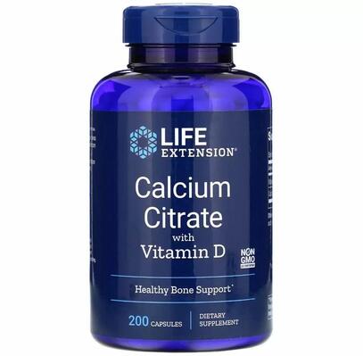 Кальция цитрат с витамином D Life Extension Calcium Citrate with Vitamin D, 200 капсул