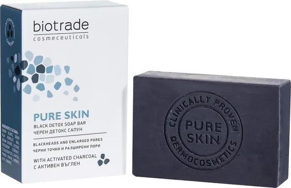 Мило-детокс Biotrade Pure Skin для шкіри обличчя та тіла з розширеними порами, 100 г
