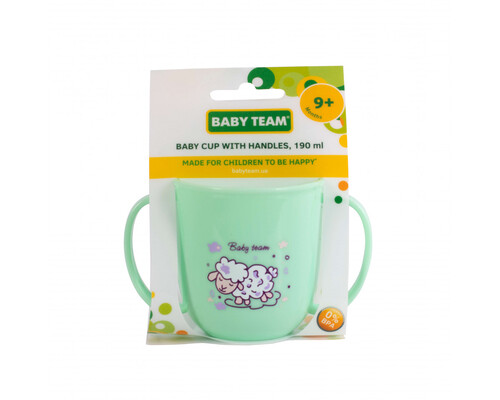 Чашка Baby Team 6008 детская с ручками, 190 мл