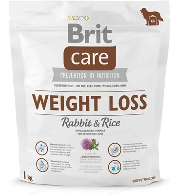 Корм сухий для собак із зайвою вагою Brit Care Weight Loss Rabbit & Rice, 1 кг