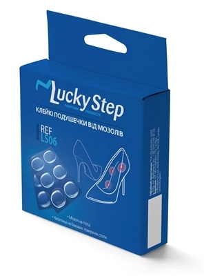 Подушечки клейкі Lucky Step LS06 від мозолів гелеві, розмір універсальний, 6 штук