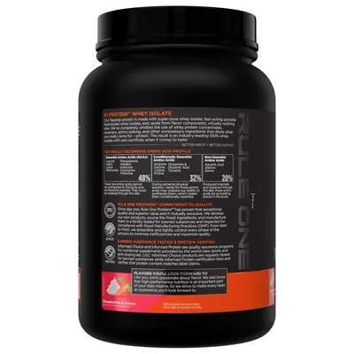 Протеїн сироватковий ізолят Rule One R1 Protein Whey Isolate, полуниця-крем, 660 г