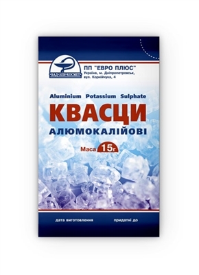 Квасцы алюмокалиевые порошок д/наруж. прим. по 15 г в пак.