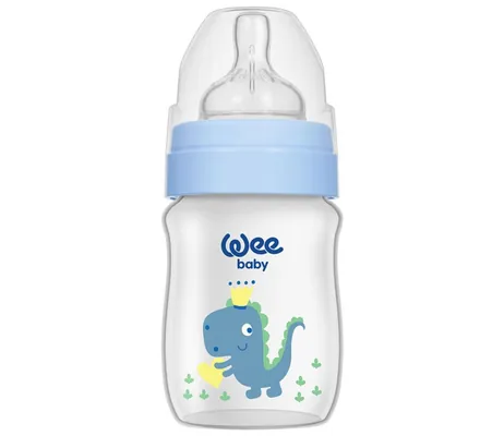 Пляшечка для годування Wee Baby Classic Plus PP з широкою шийкою, силіконова соска №1, 125 мл