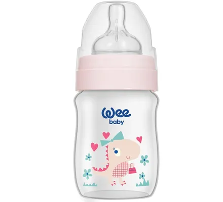 Пляшечка для годування Wee Baby Classic Plus PP з широкою шийкою, силіконова соска №1, 125 мл
