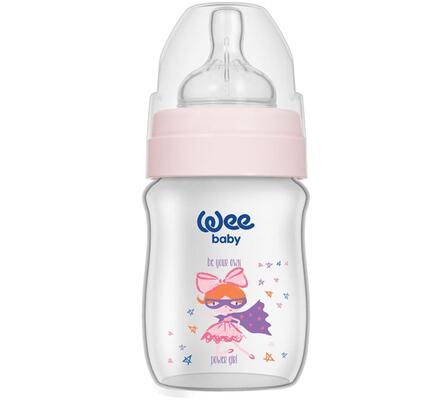 Бутылочка для кормления Wee Baby Classic Plus PP с широким горлышком, силиконовая соска №1, 125 мл