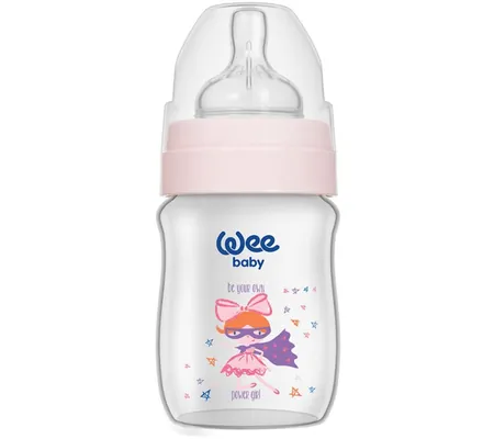 Пляшечка для годування Wee Baby Classic Plus PP з широкою шийкою, силіконова соска №1, 125 мл