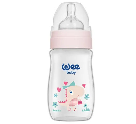 Пляшечка для годування Wee Baby Classic Plus PP з широкою шийкою, силіконова соска №1, 250 мл