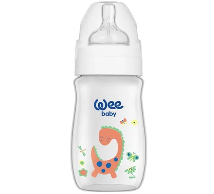 Пляшечка для годування Wee Baby Classic Plus PP з широкою шийкою, силіконова соска №1, 250 мл