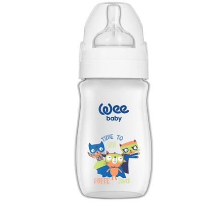 Пляшечка для годування Wee Baby Classic Plus PP з широкою шийкою, силіконова соска №1, 250 мл