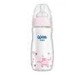 Пляшечка для годування Wee Baby Classic Plus скляна термостійка з широкою шийкою, силіконова соска №1, 280 мл