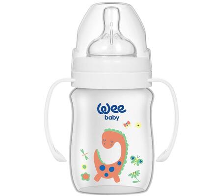 Пляшечка для годування Wee Baby Classic Plus PP з широкою шийкою з ручками, силіконова соска №1, 150 мл