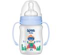 Пляшечка для годування Wee Baby Classic Plus PP з широкою шийкою з ручками, силіконова соска №1, 150 мл