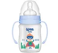 Пляшечка для годування Wee Baby Classic Plus PP з широкою шийкою з ручками, силіконова соска №1, 150 мл