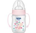 Пляшечка для годування Wee Baby Classic Plus PP з широкою шийкою з ручками, силіконова соска №1, 150 мл