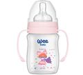 Пляшечка для годування Wee Baby Classic Plus PP з широкою шийкою з ручками, силіконова соска №1, 150 мл