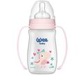 Бутылочка для кормления Wee Baby Classic Plus PP с широким горлышком с ручками, силиконовая соска №1, 250 мл