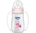 Бутылочка для кормления Wee Baby Classic Plus PP с широким горлышком с ручками, силиконовая соска №1, 250 мл