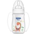 Бутылочка для кормления Wee Baby Classic Plus PP с широким горлышком с ручками, силиконовая соска №1, 250 мл
