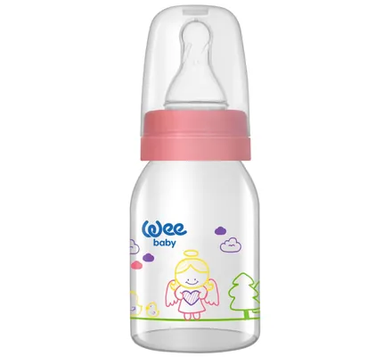 Пляшечка для годування Wee Baby Classic скляна, силіконова соска №1, 125 мл