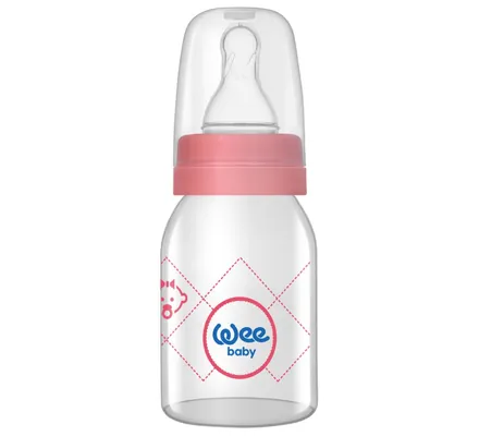 Пляшечка для годування Wee Baby Classic скляна, силіконова соска №1, 125 мл