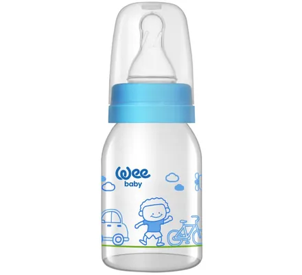 Пляшечка для годування Wee Baby Classic скляна, силіконова соска №1, 125 мл