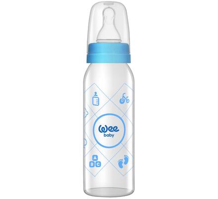 Бутылочка для кормления Wee Baby Classic стеклянная, силиконовая соска №1, 250 мл