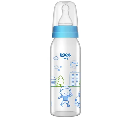 Пляшечка для годування Wee Baby Classic скляна, силіконова соска №1, 250 мл