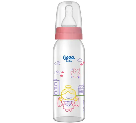 Пляшечка для годування Wee Baby Classic скляна, силіконова соска №1, 250 мл