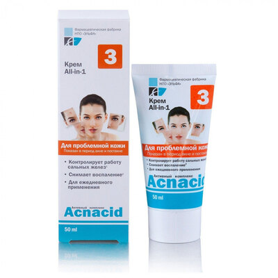 Крем для обличчя Elfa Pharm Acnacid all-in-1 для проблемної шкіри, 50 мл