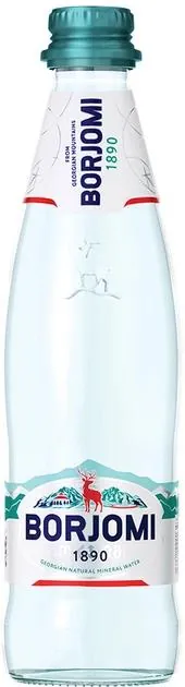 Вода мінеральна Borjomi газована, скляна пляшка, 0,33 л