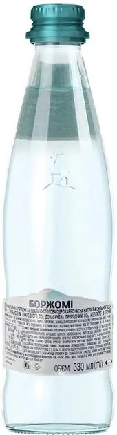Вода мінеральна Borjomi газована, скляна пляшка, 0,33 л