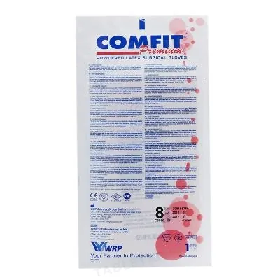 Рукавички хірургічні Comfit Premium латексні з пудрою, розмір 8,0 стерильні, пара