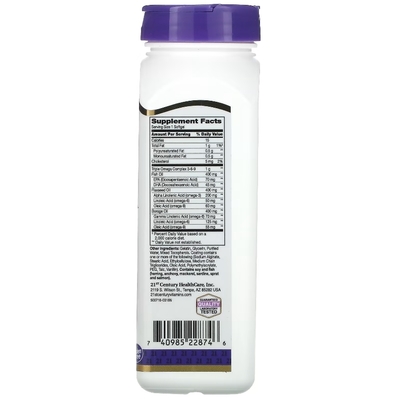 Омега 3-6-9 21st Century Triple Omega Complex 3-6-9, 90 желатиновых капсул