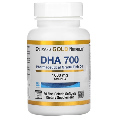 DHA 700 California Gold Nutrition 1000 мг, 30 желатиновых капсул
