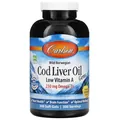 Риб'ячий жир з низьким вмістом вітаміну А Carlson Labs Cod Liver Oil Low Vitamin A 230 мг Omega-3 Норвезька серія, 300 желатинових капсул