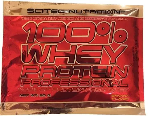 Протеїн сироватковий змішаний Scitec Nutrition 100% Whey Protein Professional банан, 30 г