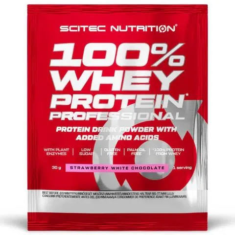 Протеїн сироватковий змішаний Scitec Nutrition 100% Whey Protein Professional полуниця-білий шоколад, 30 г