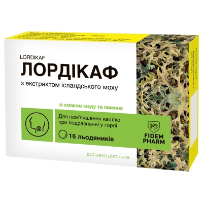 Лордикаф Fidem Pharm леденцы со вкусом мед-лимон №16