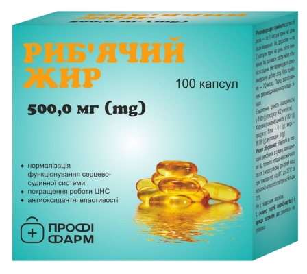 Рыбий жир Профи Фарм капсулы по 500 мг №100