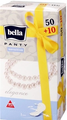Прокладки гигиенические ежедневные Bella Panty Sensitive Elegance, 50 + 10 штук